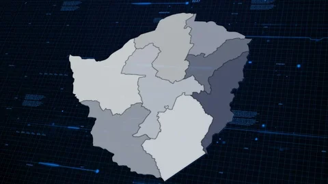 Zimbabwe network map Stock Footage