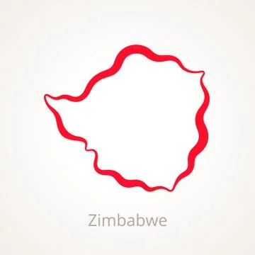 Zimbabwe - Outline Map Stock Illustration