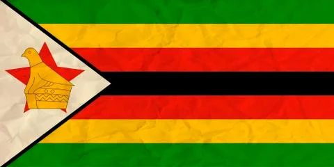 Zimbabwe  paper flag Stock Illustration