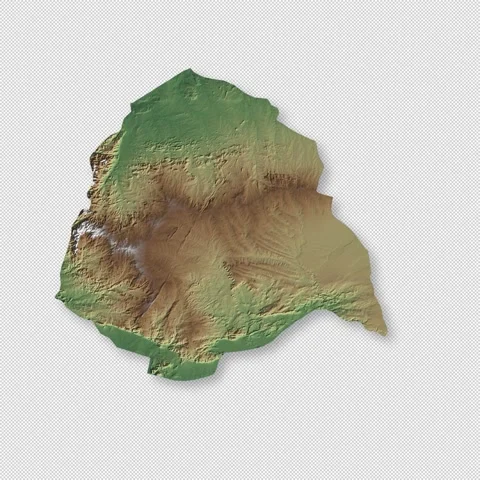 Zimbabwe Rotating 3D Relief Map Seamless Loop, Alpha Channel 4K Stock Footage 340728175