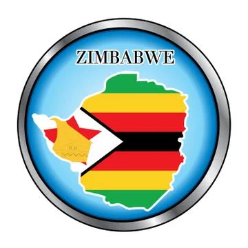 Zimbabwe Sahara Round Button Stock Illustration