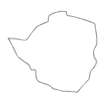 Zimbabwe simplified sketch map Illustrazione stock