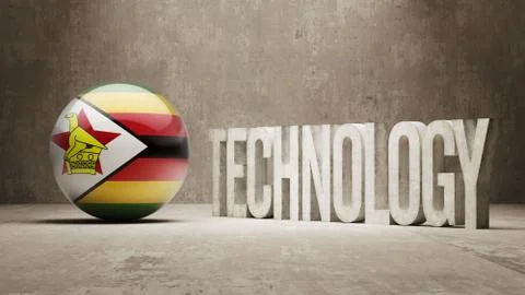 Zimbabwe. Technology Concept. Stock Illustration