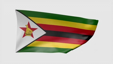 Zimbabwe Waving Flag Transparent Alpha Stock Footage 275035990