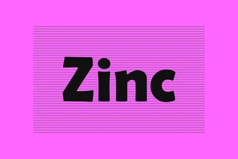 Zinc bold flat typography text vector illustration Illustrazione stock
