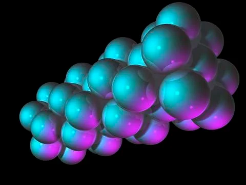 Zinc crystal structure, molecular model Stock Illustration