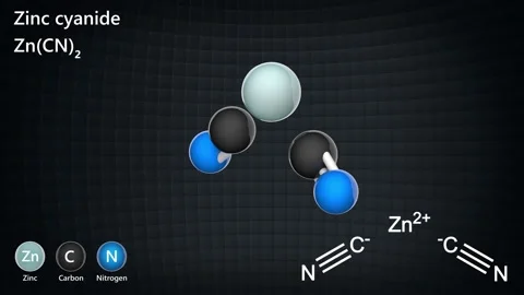 Zinc cyanide, Zn(CN)2. Seamless loop. Stock Footage 154118748