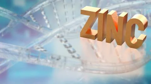 The  Zinc on DNA Background for Sci or Health concept 3d Rendering. Stock Illustration