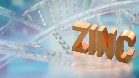 The  Zinc on DNA Background for Sci or Health concept 3d Rendering. Stock Illustration