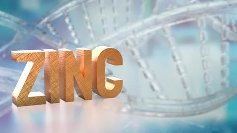 The  Zinc on DNA Background for Sci or Health concept 3d Rendering. Stock Illustration