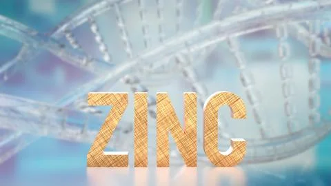 The  Zinc on DNA Background for Sci or Health concept 3d Rendering. Stock Illustration