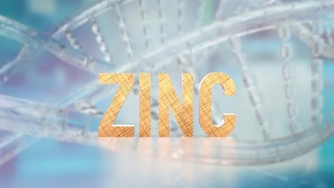The  Zinc on DNA Background for Sci or Health concept 3d Rendering. Stock Illustration