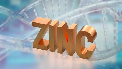 The  Zinc on DNA Background for Sci or Health concept 3d Rendering. Stock Photos