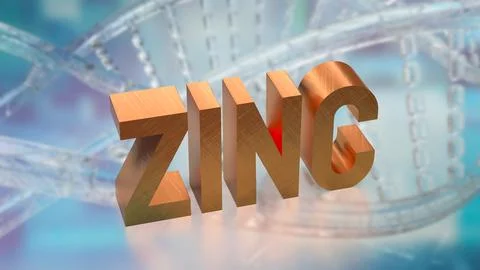 The  Zinc on DNA Background for Sci or Health concept 3d Rendering. Stock Photos