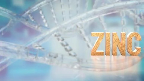 The  Zinc on DNA Background for Sci or Health concept 3d Rendering. Stock Photos