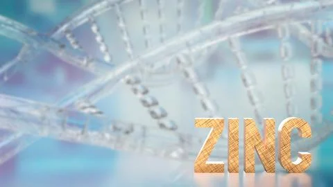 The  Zinc on DNA Background for Sci or Health concept 3d Rendering. Stock Photos