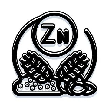 Zinc element symbol with wheat ears nutrition icon Stock Illustration