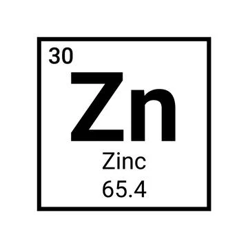 Zinc periodic table element icon. Vector chemical zinc element metal sign Stock-Illustration