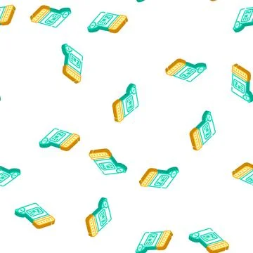 Zinc pills trace elements isometric icon seamless pattern Stock Illustration