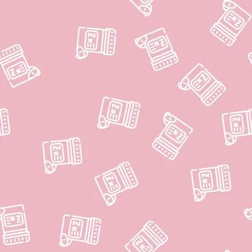 Zinc pills trace elements line vector seamless pattern Stock Illustration