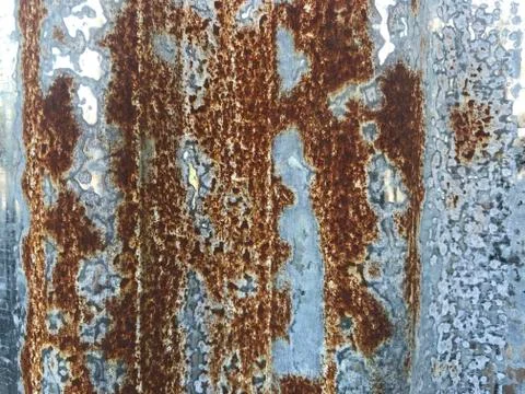 Zinc sheet with many of brown rust, used as background Stock Photos