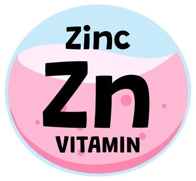Zinc Vitamin Icon in Flat Vector Style Stock Illustration