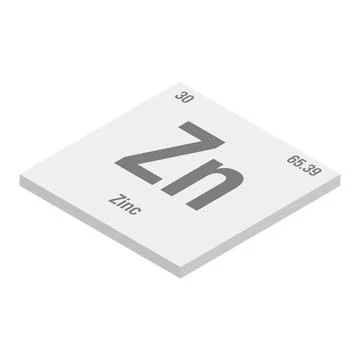 Zinc, Zn, periodic table element Stock Illustration