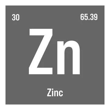 Zinc, Zn, periodic table element Stock-Illustration