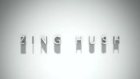 Zing hush 3D title animation with shadows on a white background Stock Footage 297568581