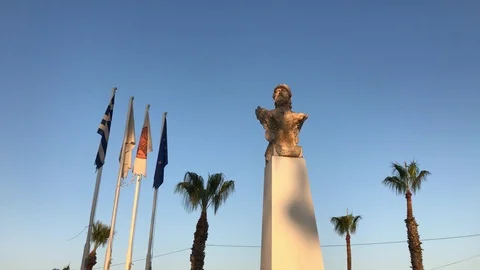 Zinon Statue in Larnaca Stock Footage 89689798