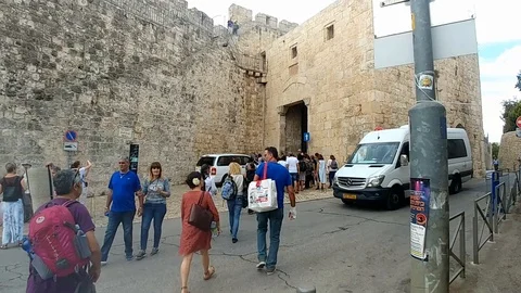 Zion Gate Jerusalem Stock Footage 97137504