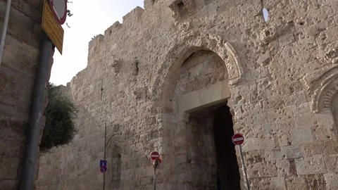 Zion Gate Jerusalem Stock Footage 134635014