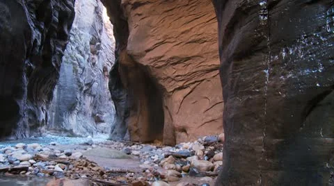 Zion Narrows Water Drip Stock Footage 10564282