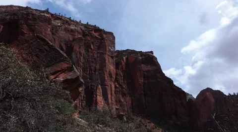Zion National Park Cliffs &amp; clouds 3 Stock Footage 40027722