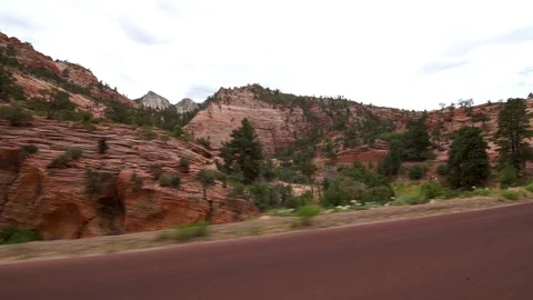 Zion national park drive Stock Footage