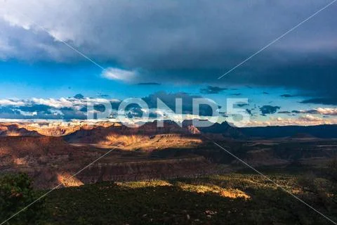 Zion in sun and shade striations Stock Photos