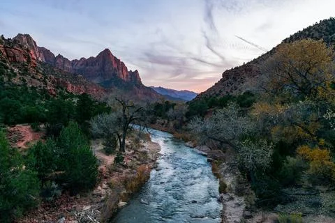 Zion sunset 库存照片