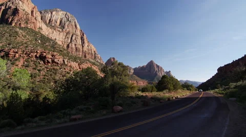 Zion traffic sunset Video stock 65966695