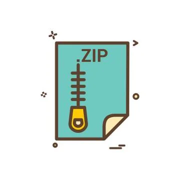 ZIP application download file files format icon vector design Stock Illustration