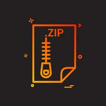 ZIP application download file files format icon vector design Stock Illustration