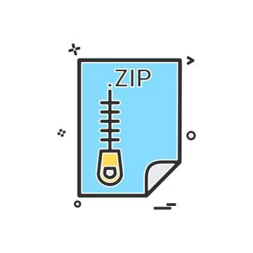 ZIP application download file files format icon vector design Stock Illustration
