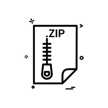 ZIP application download file files format icon vector design Stock Illustration