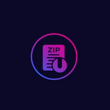 Zip archive file icon, vector Stock Illustration