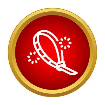 Zip cable tie securing wires icon design Stock Illustration