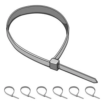 Zip cable ties cartoon vector graphic Stock Illustration