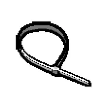 Zip cable ties pixel art vector illustration Illustrazione stock