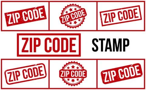 Zip Code rubber grunge stamp set vector Stock Illustration