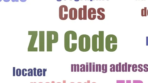 Zip Code Word Cloud Animated Isolated Stock Footage 107228728
