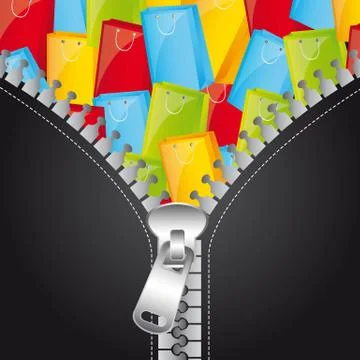 Zip with colorful gifts, background. vector illustration Stock Illustration