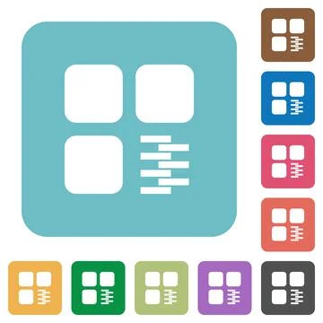 Zip component rounded square flat icons イラスト素材